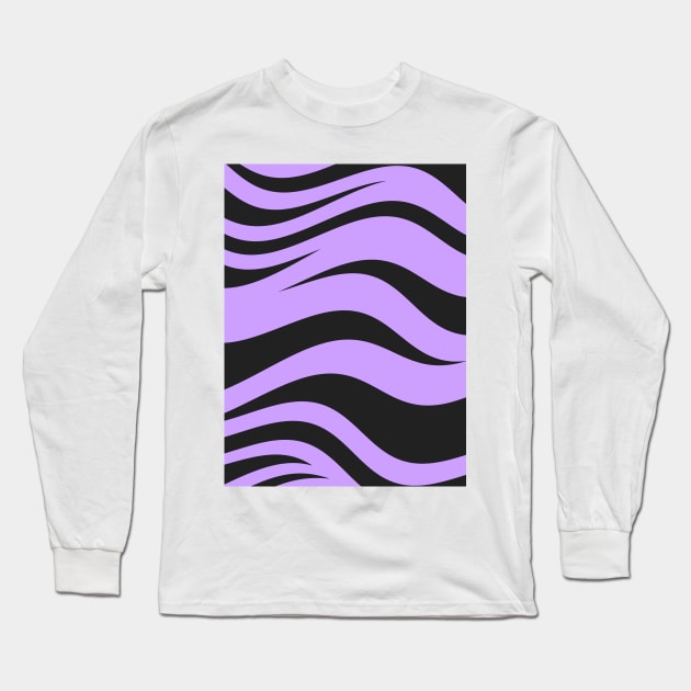 Black Zebra Stripes on Purple Long Sleeve T-Shirt by mareescatharsis